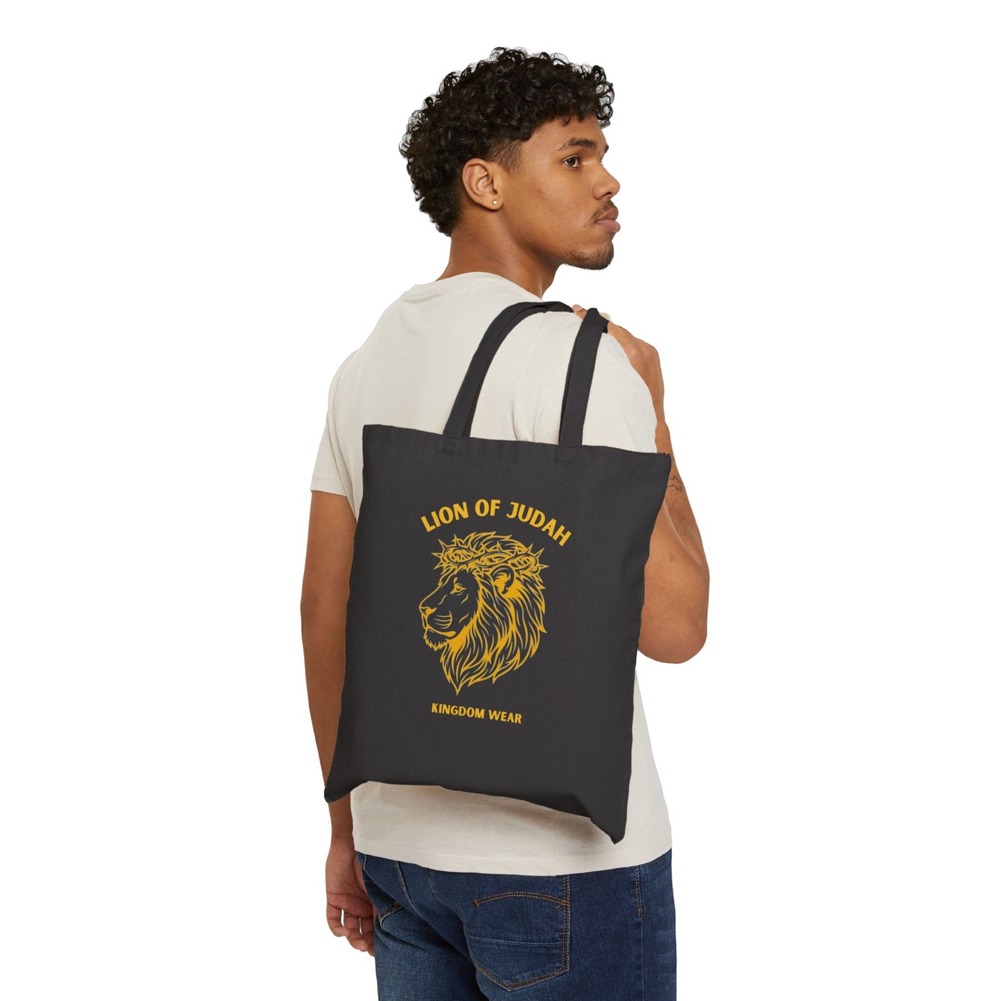 Lion of Judah Canvas Tote Bag — Christian Faith Reusable Grocery & Church Bag