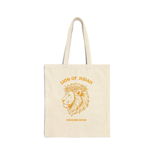 Lion of Judah Canvas Tote Bag — Christian Faith Reusable Grocery & Church Bag