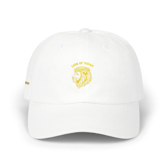Dad Cap — Yellow Floral Lion "King of Beasts" Embroidered Hat