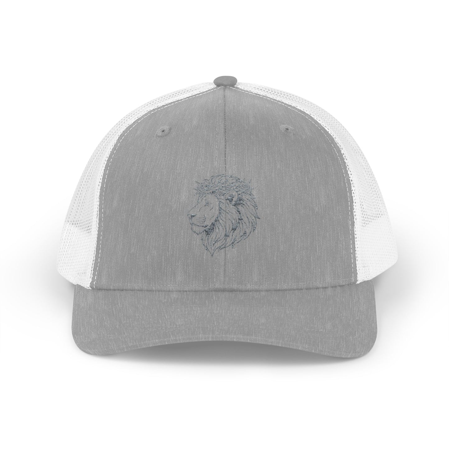 Lion Outline Snapback Trucker Cap — Minimal Animal Graphic Hat