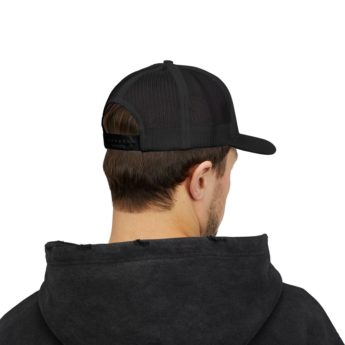 Lion Outline Snapback Trucker Cap — Minimal Animal Graphic Hat