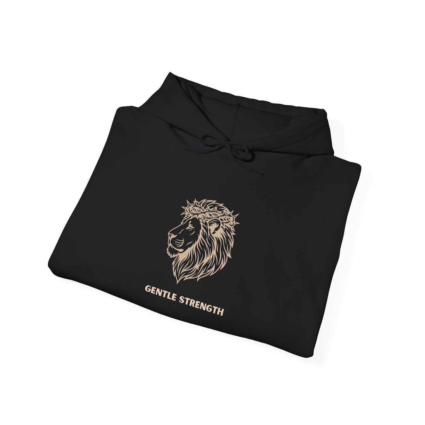 Lion Line Art Hoodie — 'Adventure Begins' Minimalist Graphic Pullover