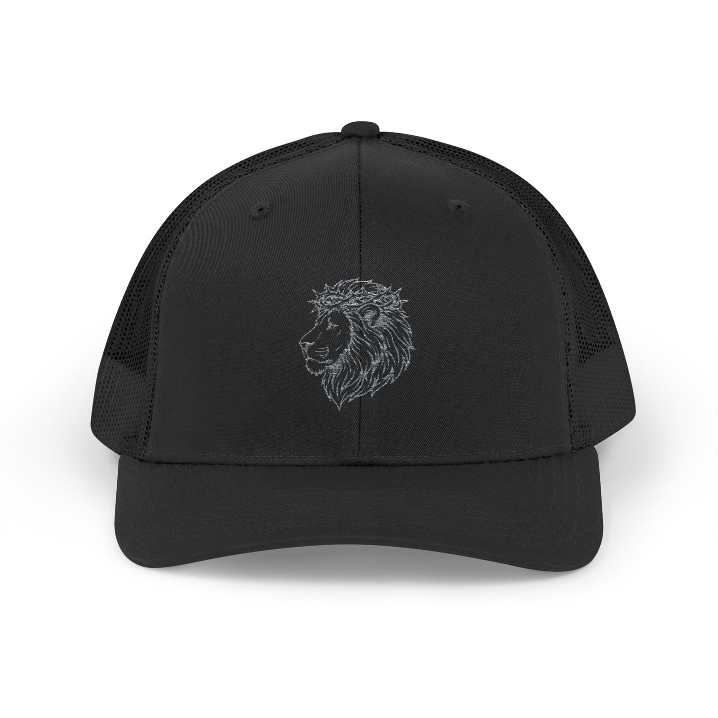 Lion Outline Snapback Trucker Cap — Minimal Animal Graphic Hat