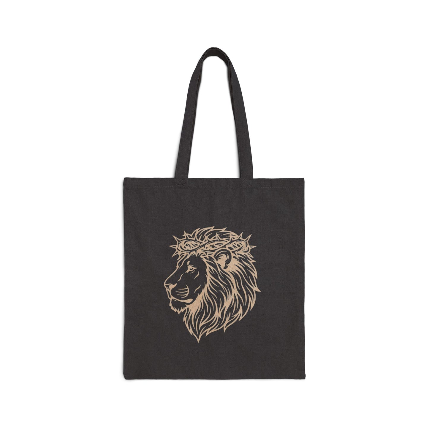 Lion Head Canvas Tote Bag — Regal Vintage Lion Illustration