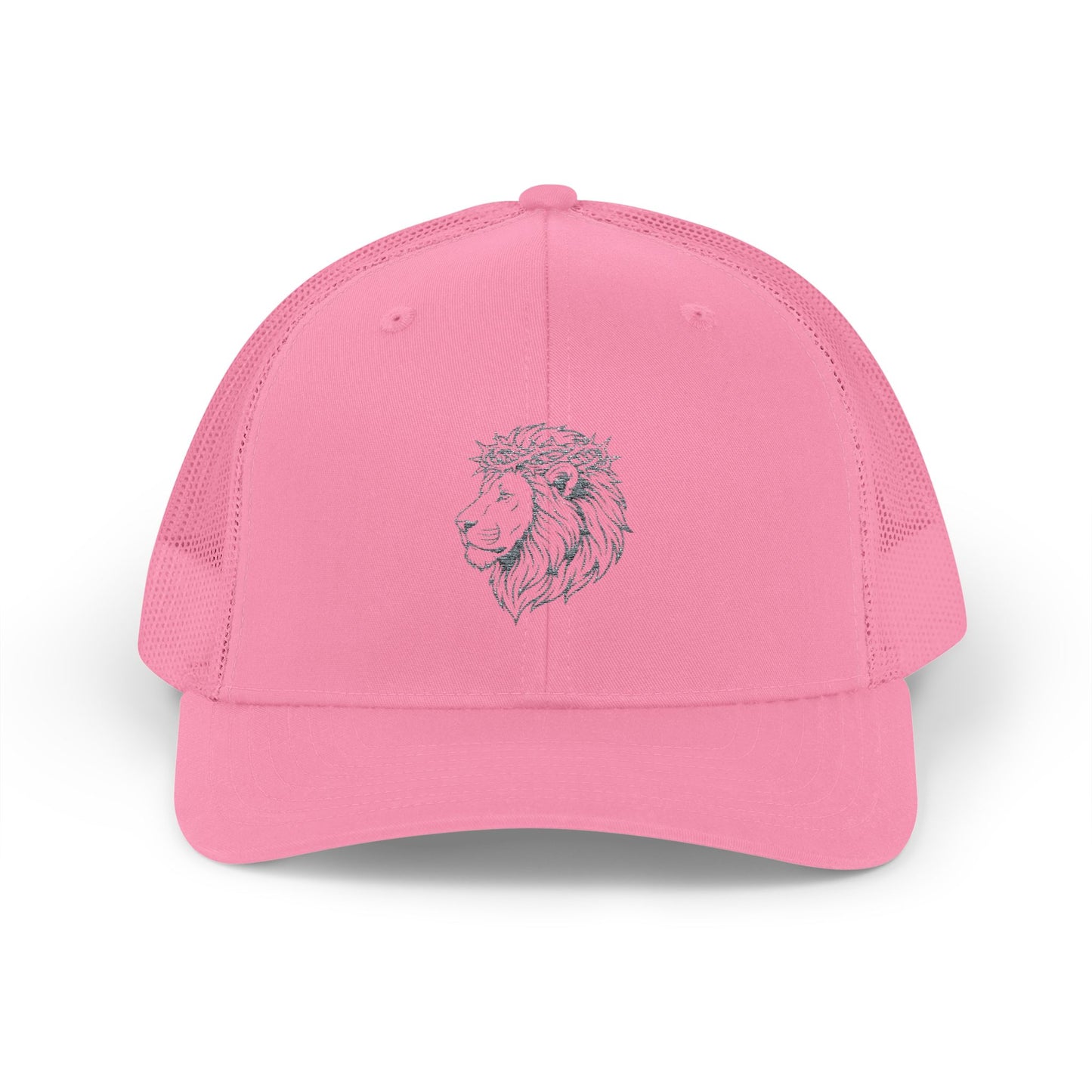 Lion Outline Snapback Trucker Cap — Minimal Animal Graphic Hat
