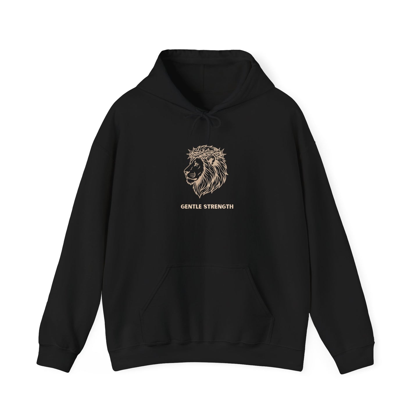 Lion Line Art Hoodie — 'Adventure Begins' Minimalist Graphic Pullover