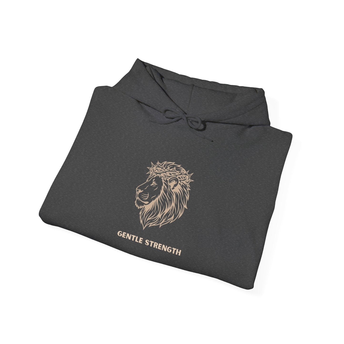 Lion Line Art Hoodie — 'Adventure Begins' Minimalist Graphic Pullover