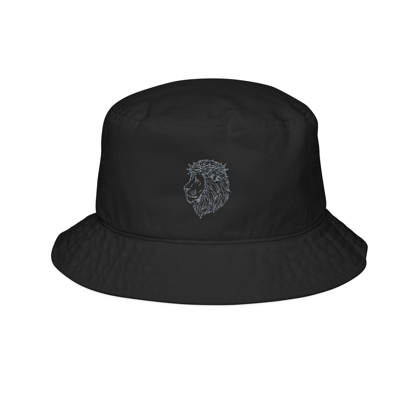 Embroidered Lion Head Bucket Hat — Minimal Wildlife Streetwear