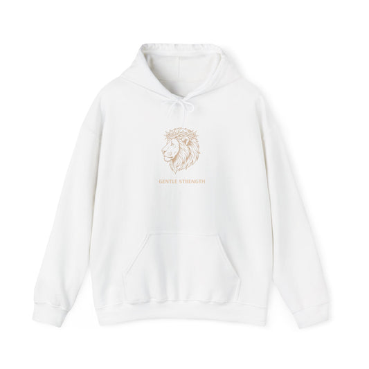 Lion Line Art Hoodie — 'Adventure Begins' Minimalist Graphic Pullover