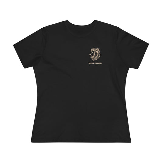 Moon & Waves Women's Tee - Minimal Beachy Graphic Cotton T-Shirt