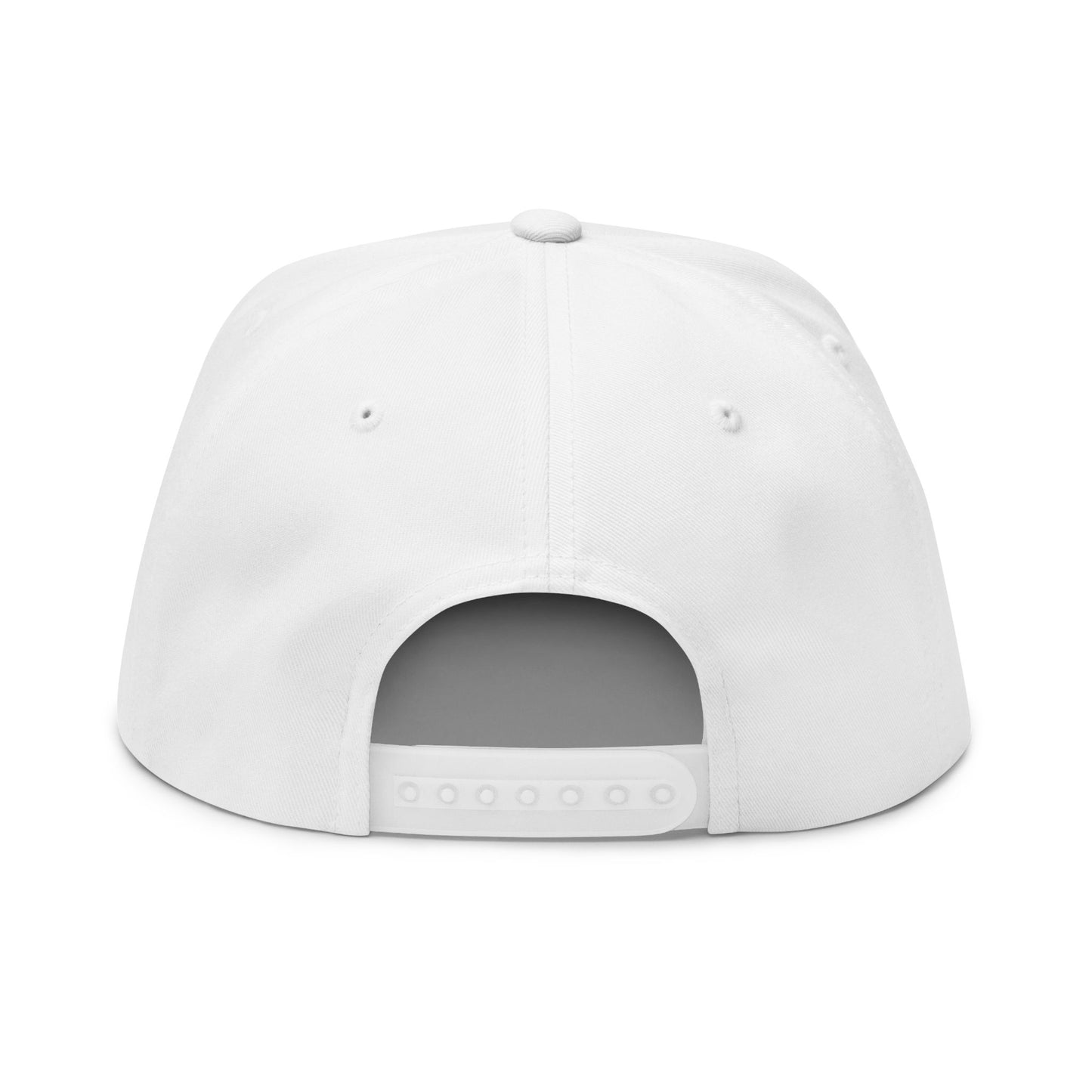 Embroidered Gold Lion Flat Bill Cap – White Snapback Hat