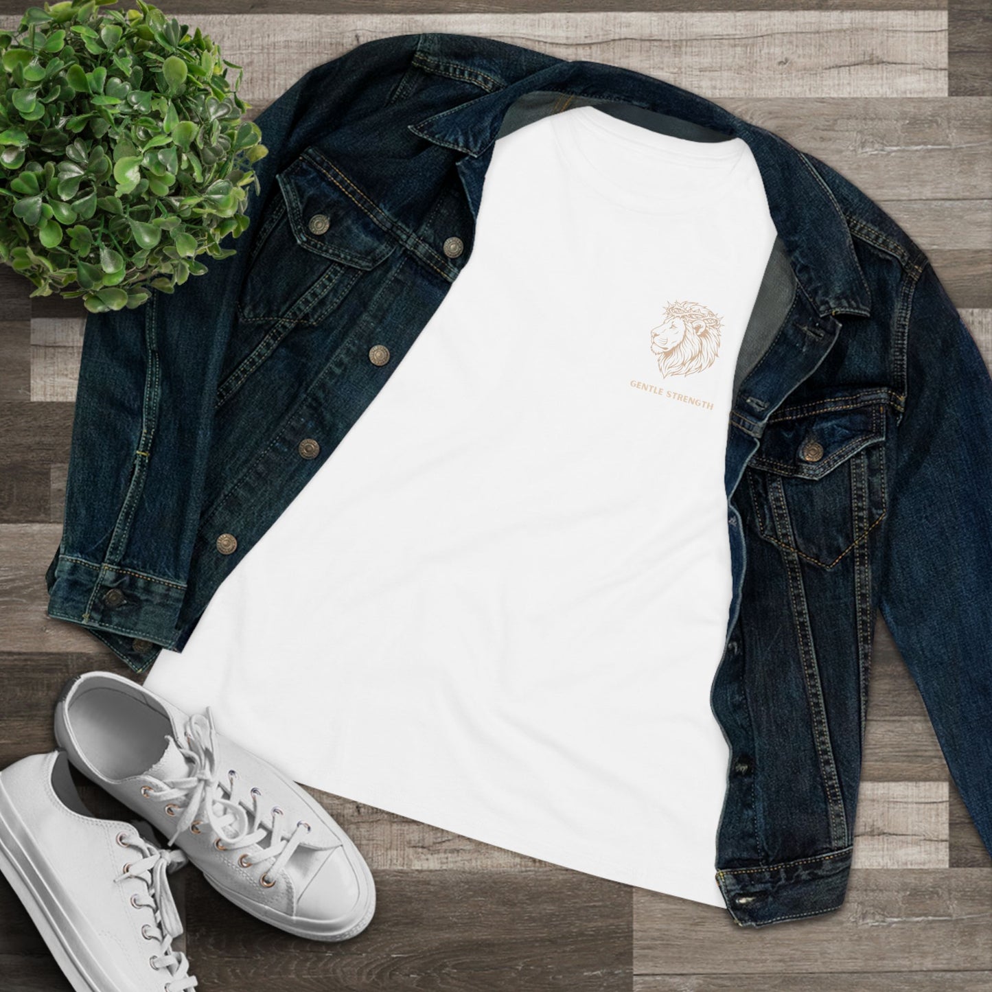 Moon & Waves Women's Tee - Minimal Beachy Graphic Cotton T-Shirt